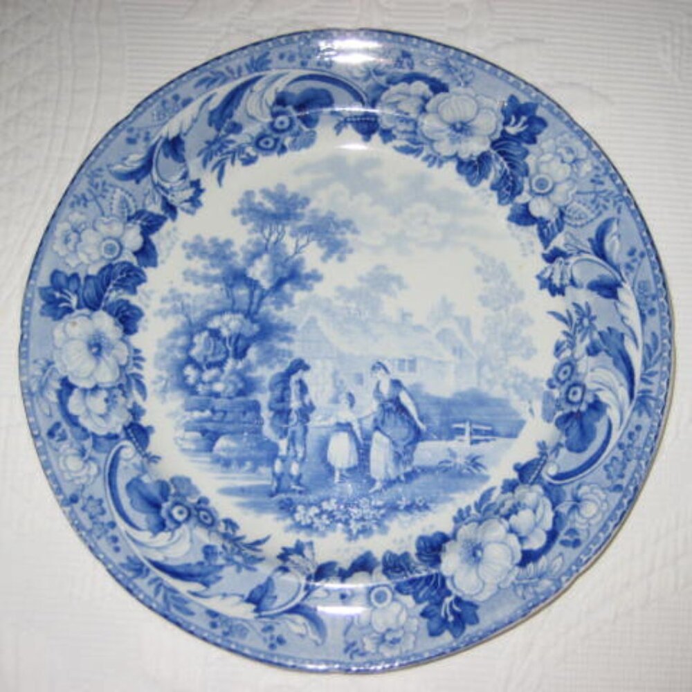 Antique ca1820 Blue Transferware Plate The Reaper Bathwell Goodfellow Excellent - Picture 8 of 13